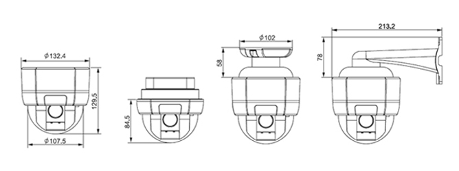室内用ミニスピードドームカメラ