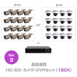 超高画質HD-SDI カメラ・DVRセット(16Ch)